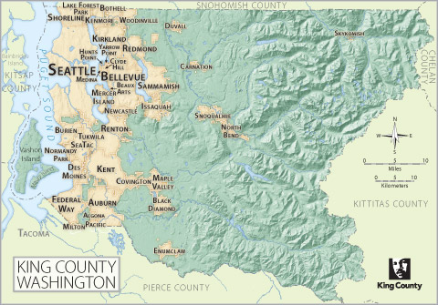 Map of King County Washington state