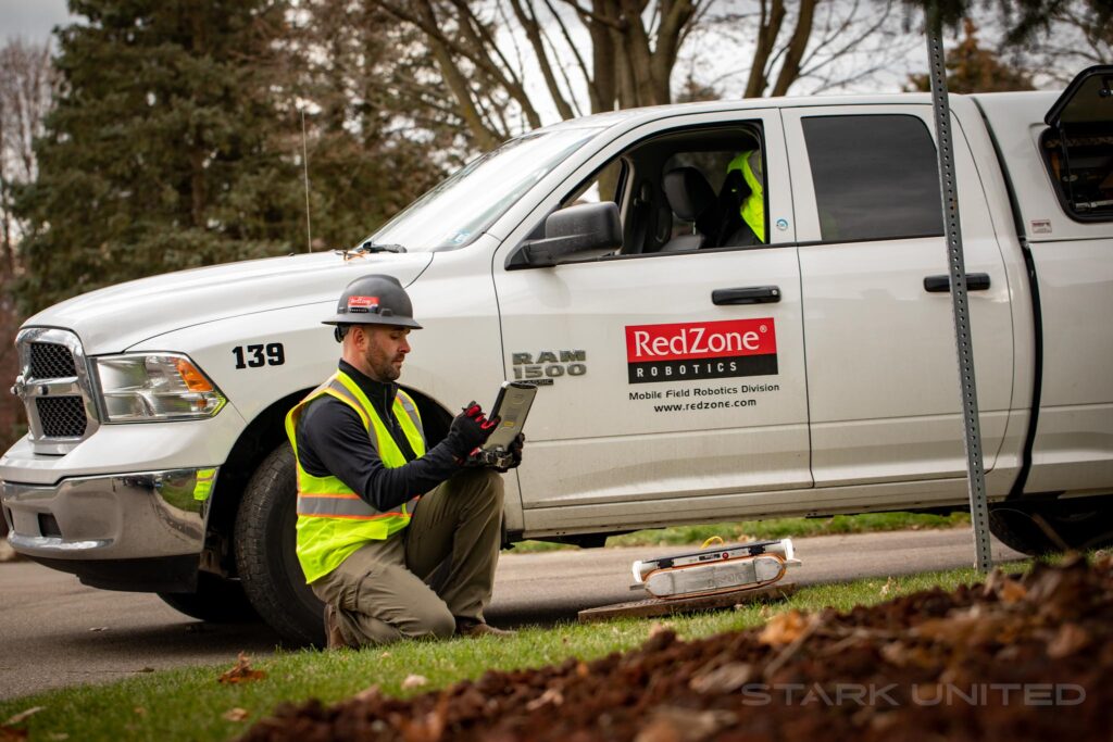 RedZone Robotics team member performing baseline sewer inspection
